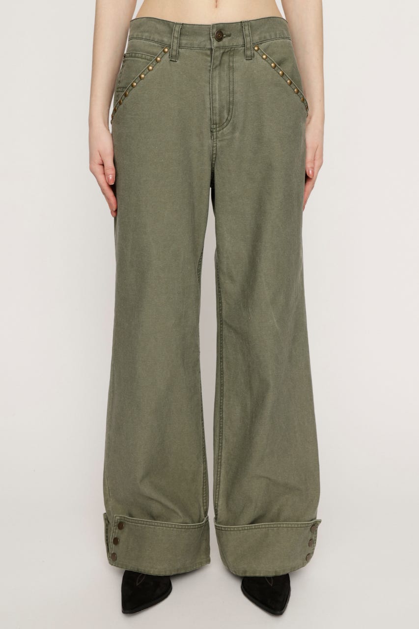 L／W STUDDED FLARE パンツ KHA 1