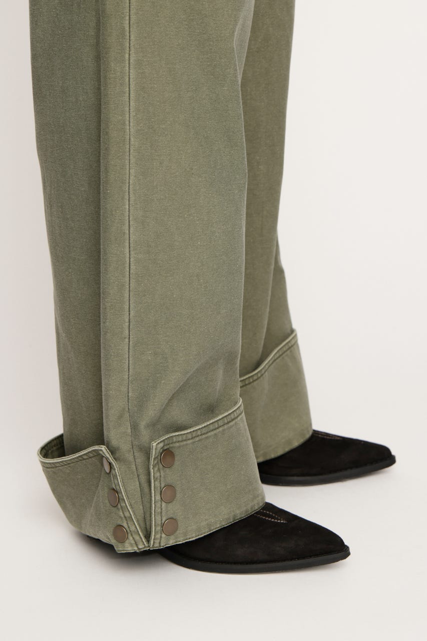 L／W STUDDED FLARE パンツ KHA 1