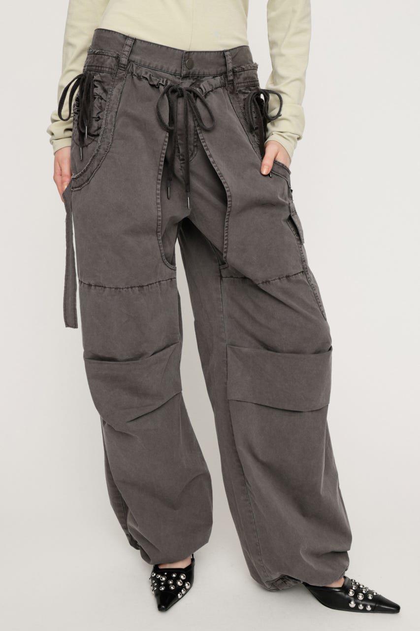 TUCK WIDE WOVEN パンツ L/BLK 1