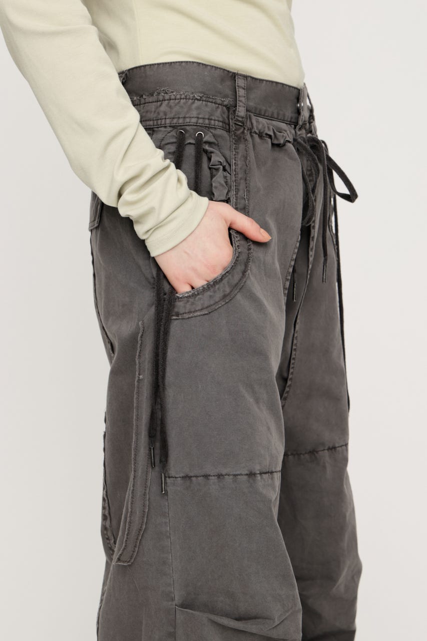 TUCK WIDE WOVEN パンツ L/BLK 1