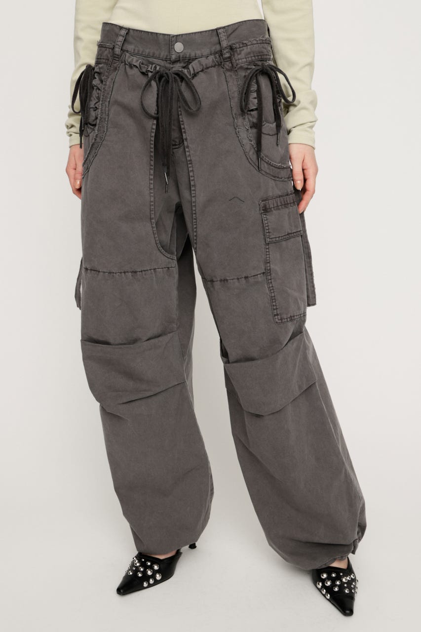 TUCK WIDE WOVEN パンツ L/BLK 1