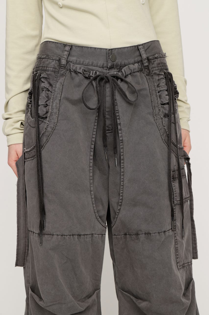 TUCK WIDE WOVEN パンツ L/BLK 1