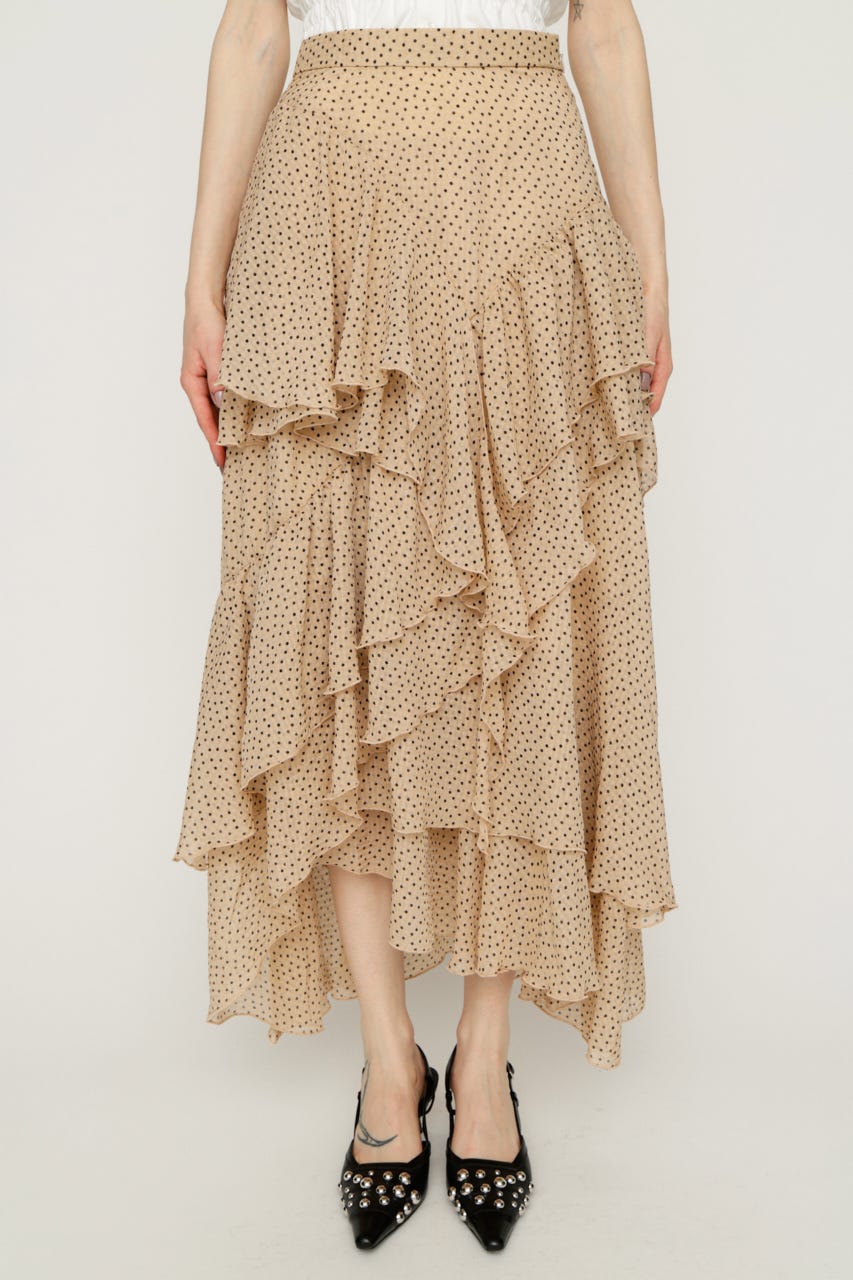 【1BUY5％OFF】LAYERE SHEER FLARE ロングスカート M/BEG FREE