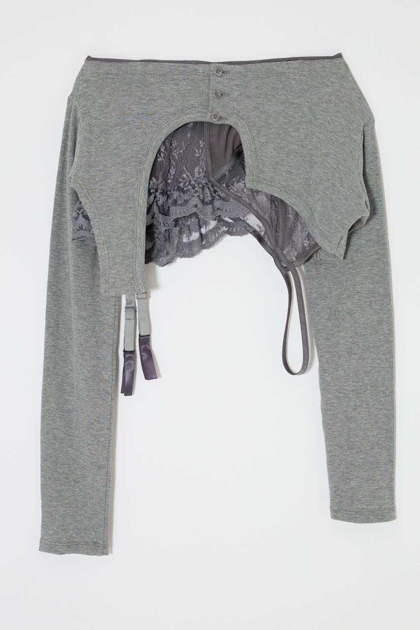 LINGERIE CARDIGAN WRAP GRY FREE