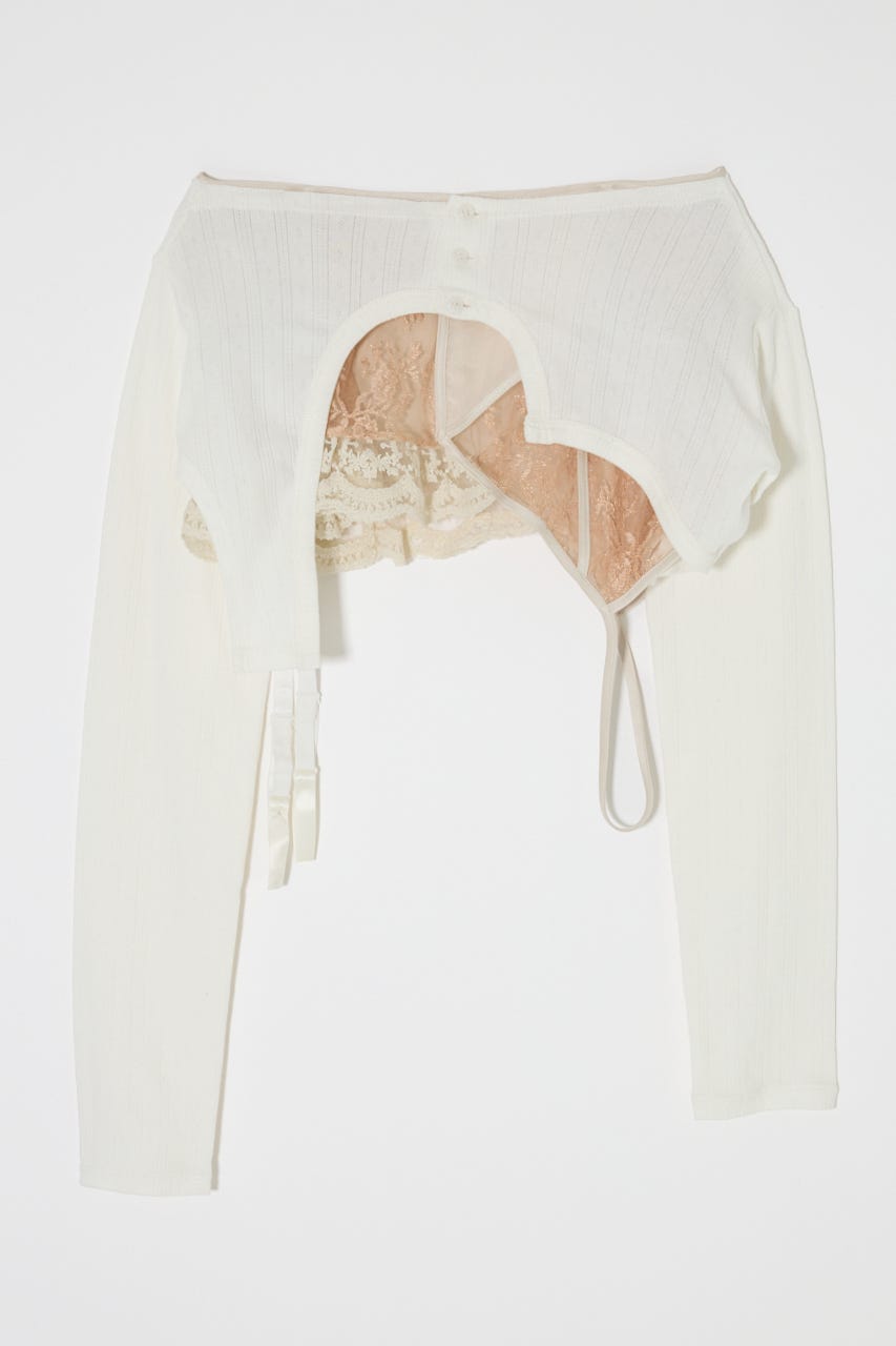 LINGERIE CARDIGAN WRAP WHT FREE