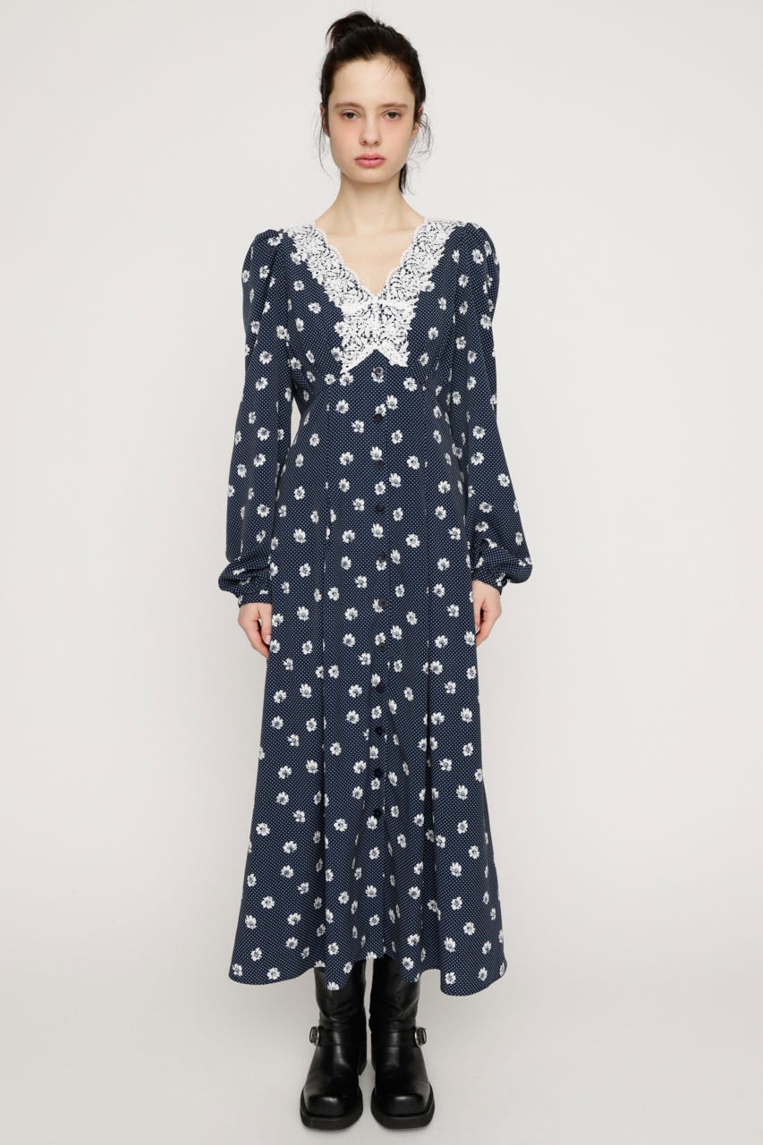 DOT GARDEN RETRO ドレス M/NVY 2