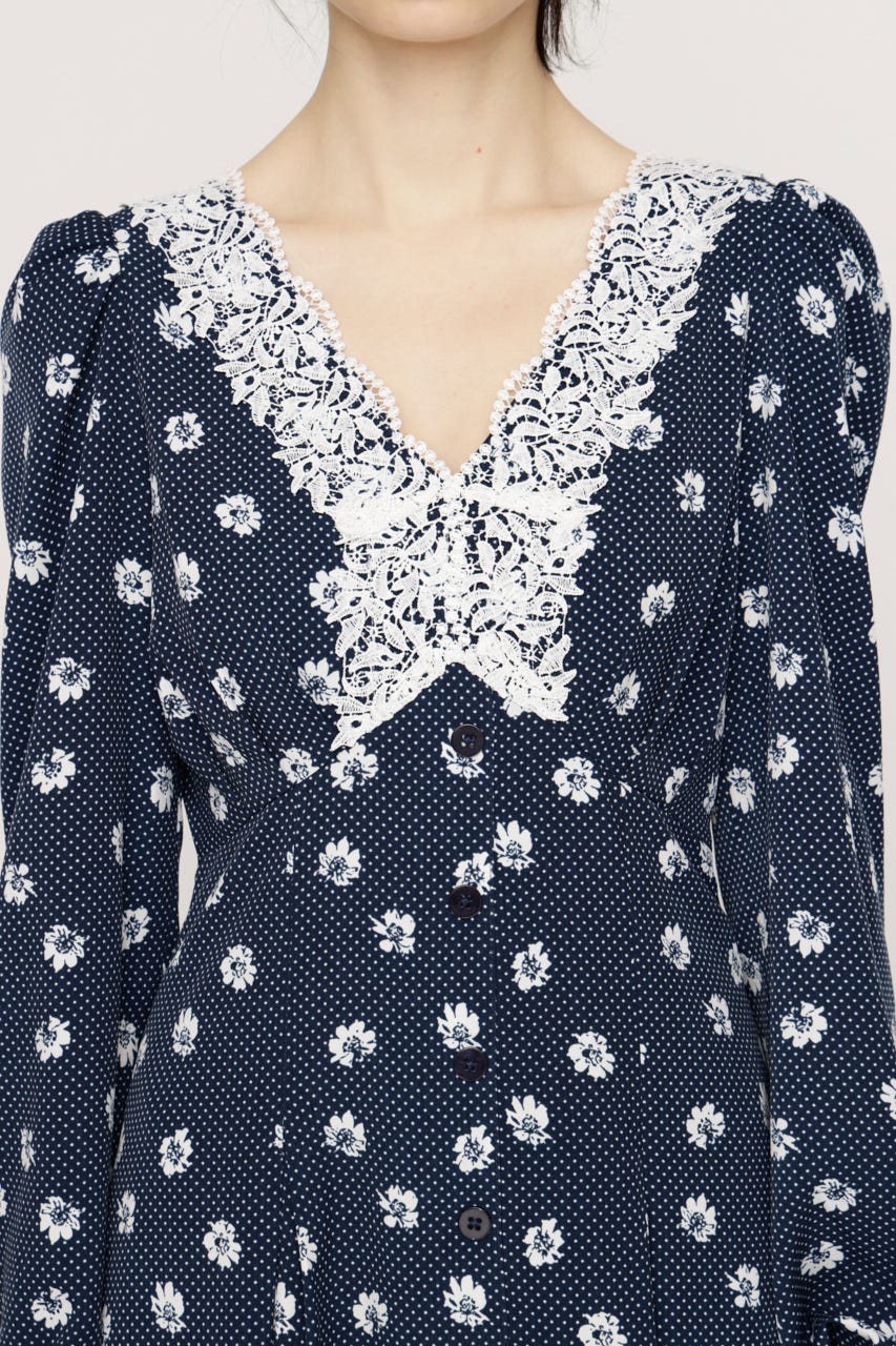 DOT GARDEN RETRO ドレス M/NVY 2