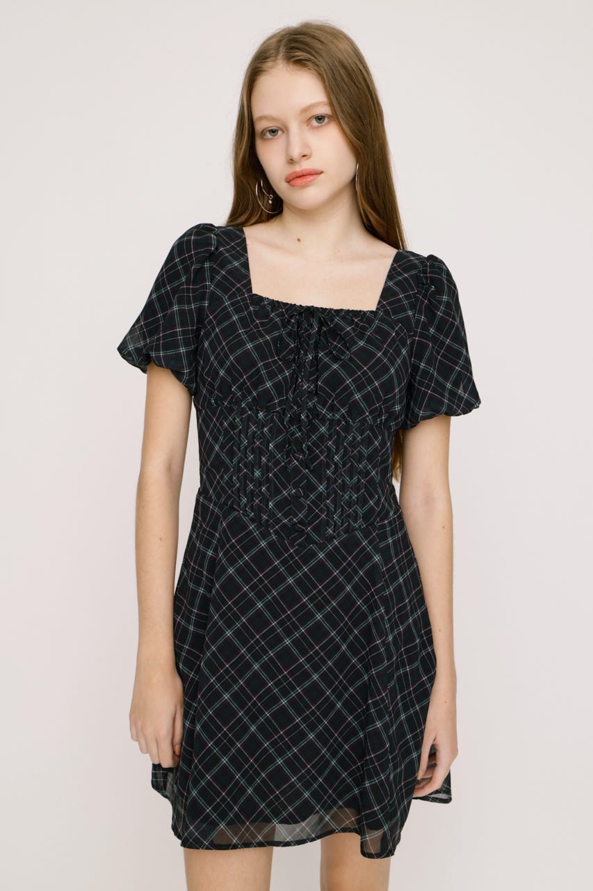 【SNSで話題！】FRONT BUTTON TUCKED MINI ドレス M/BLK 2