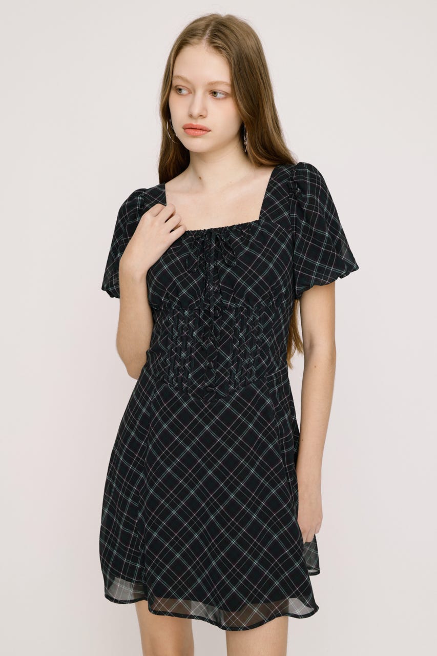 【SNSで話題！】FRONT BUTTON TUCKED MINI ドレス M/BLK 2