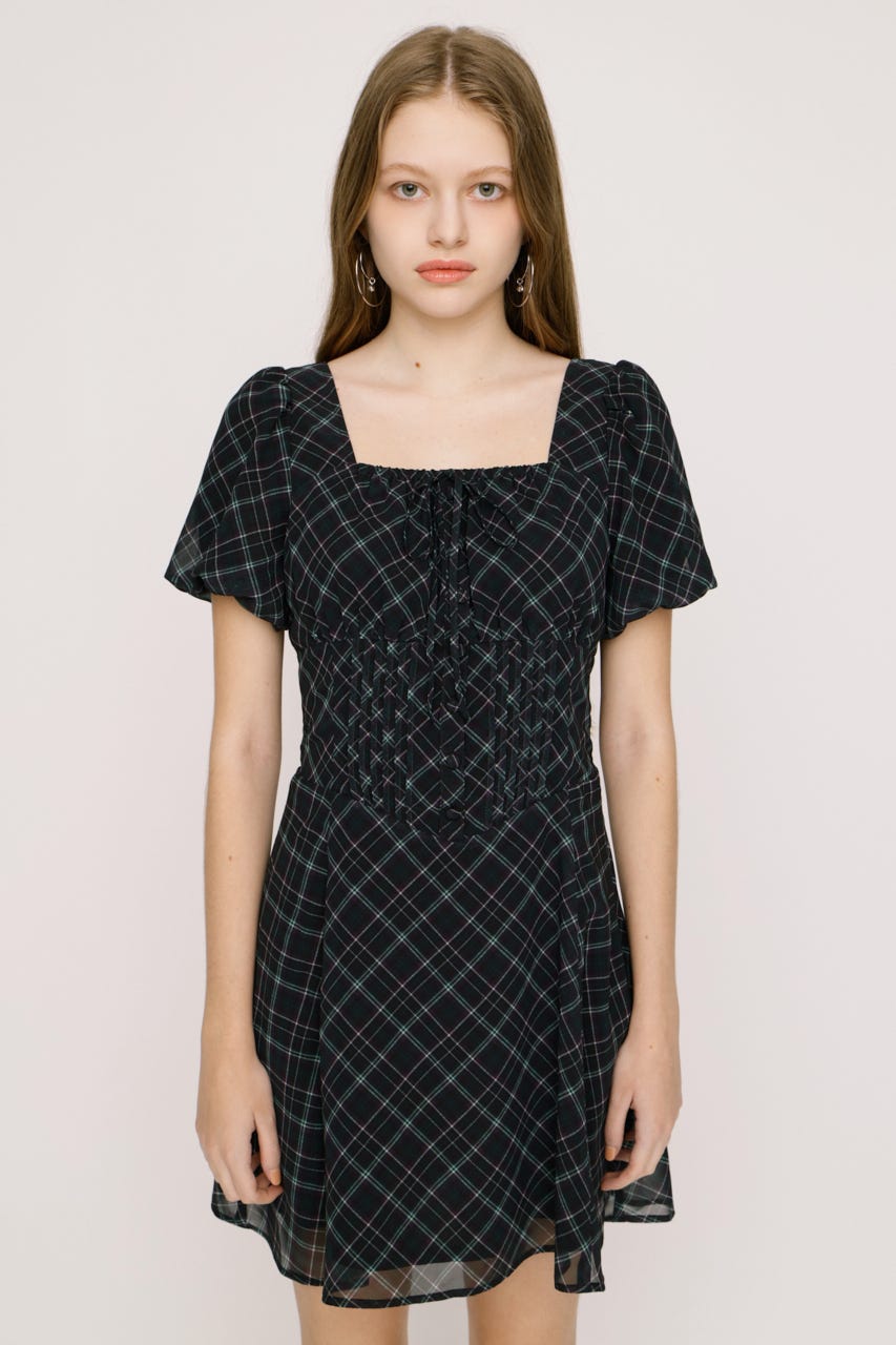 【SNSで話題！】FRONT BUTTON TUCKED MINI ドレス M/BLK 2