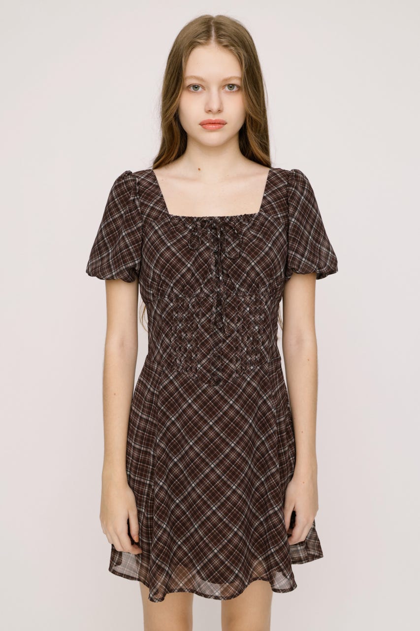 【SNSで話題！】【LIMITED ITEM】FRONT BUTTON TUCKED MINI ドレス M/BRN 2