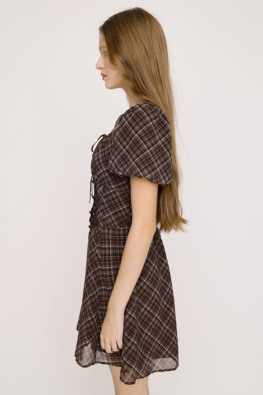 【SNSで話題！】【LIMITED ITEM】FRONT BUTTON TUCKED MINI ドレス M/BRN 2