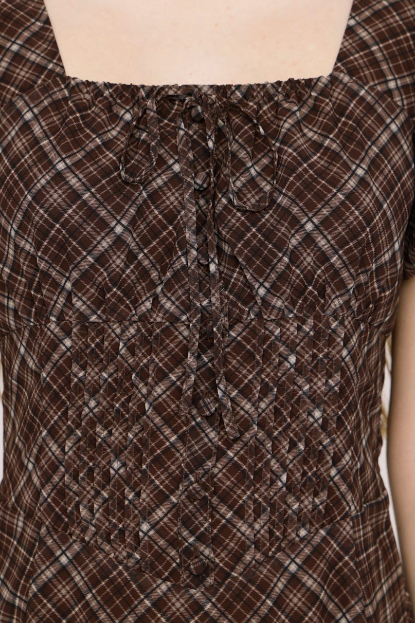 【SNSで話題！】【LIMITED ITEM】FRONT BUTTON TUCKED MINI ドレス M/BRN 2