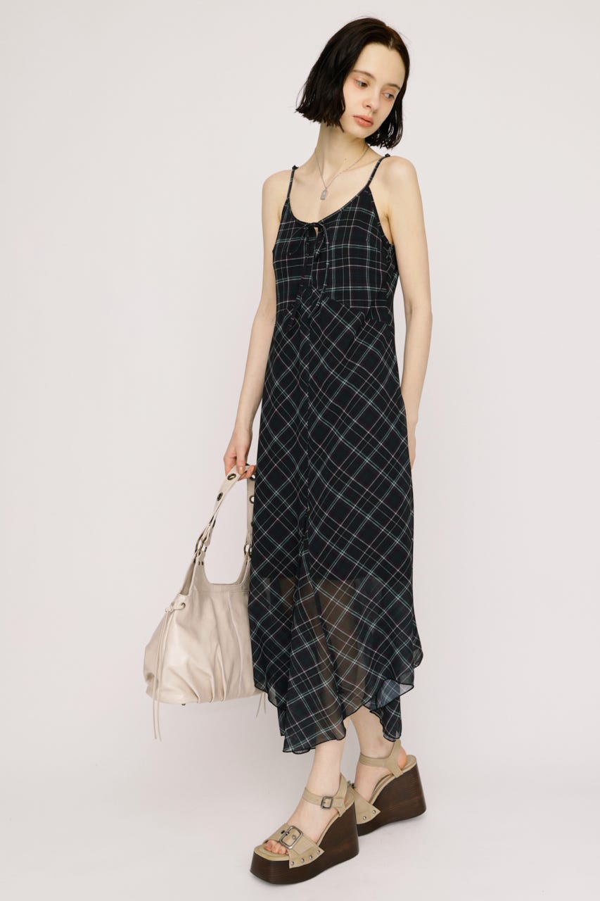 【SNSで話題！】HANDKERCHIEF HEM CAMI ドレス M/BLK FREE