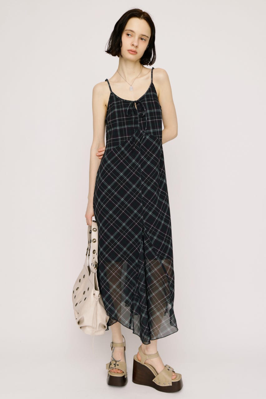 【SNSで話題！】HANDKERCHIEF HEM CAMI ドレス M/BLK FREE