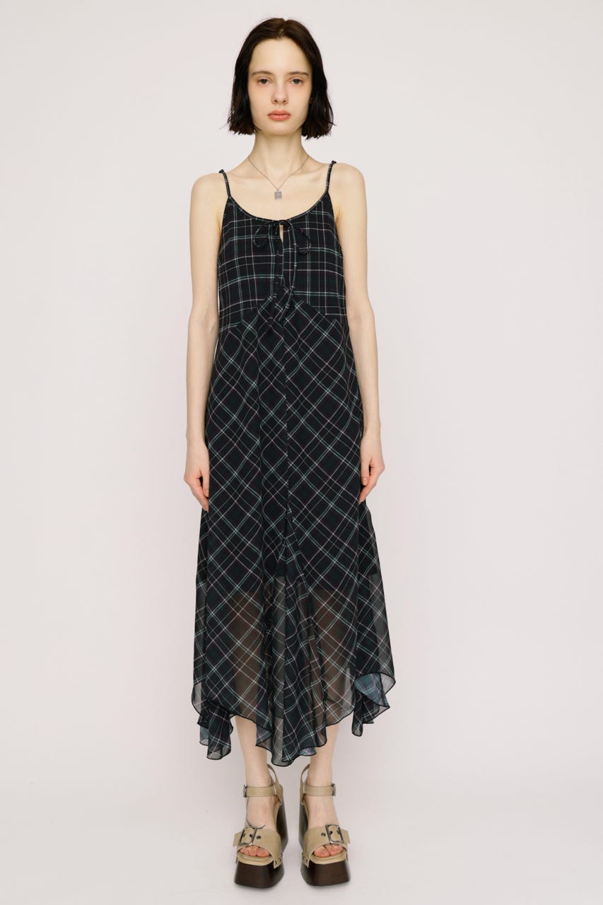 【SNSで話題！】HANDKERCHIEF HEM CAMI ドレス M/BLK FREE