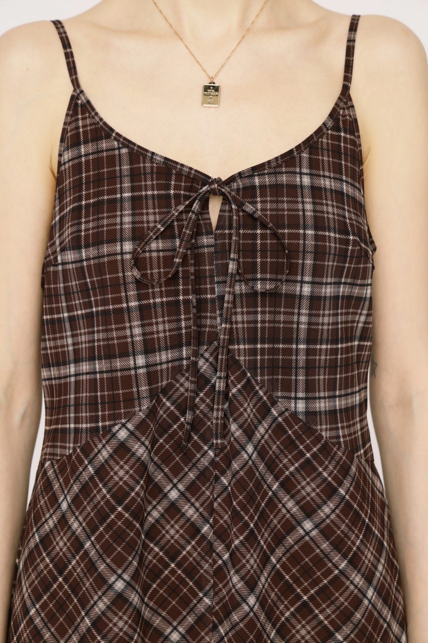 【SNSで話題！】【LIMITED ITEM】HANDKERCHIEF HEM CAMI ドレス M/BRN FREE