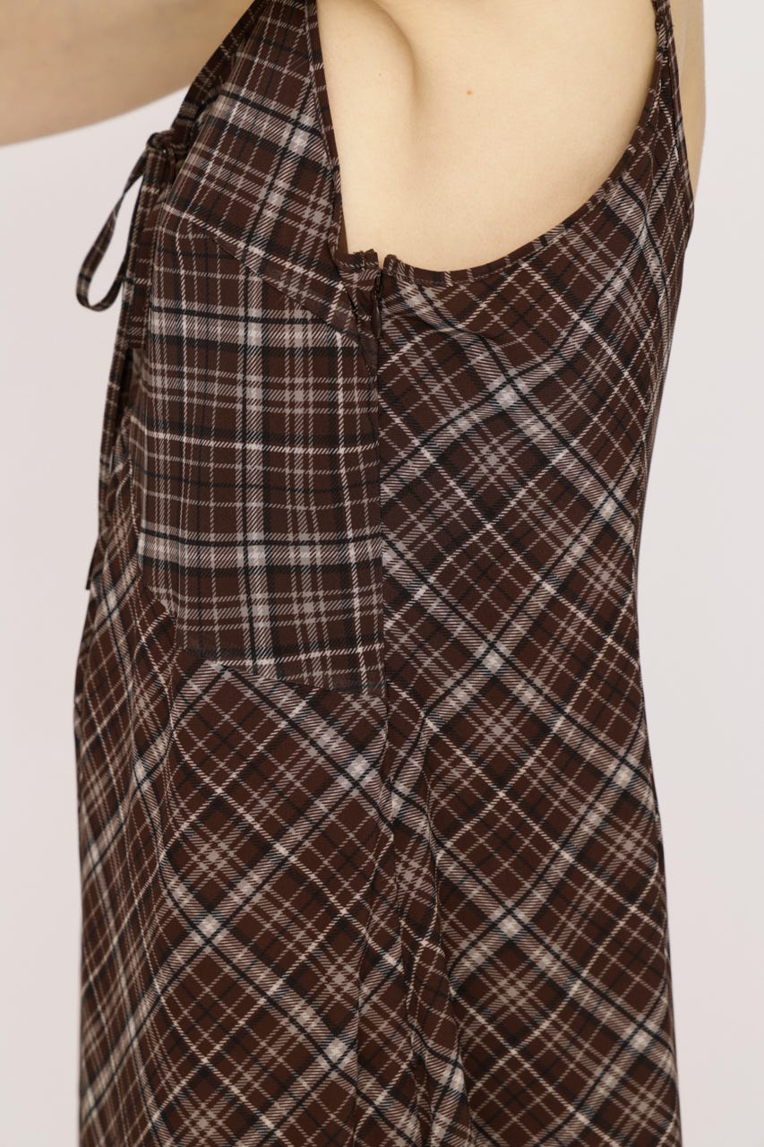 【SNSで話題！】【LIMITED ITEM】HANDKERCHIEF HEM CAMI ドレス M/BRN FREE