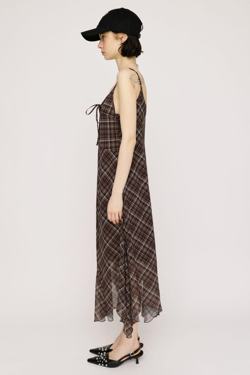 【SNSで話題！】【LIMITED ITEM】HANDKERCHIEF HEM CAMI ドレス M/BRN FREE