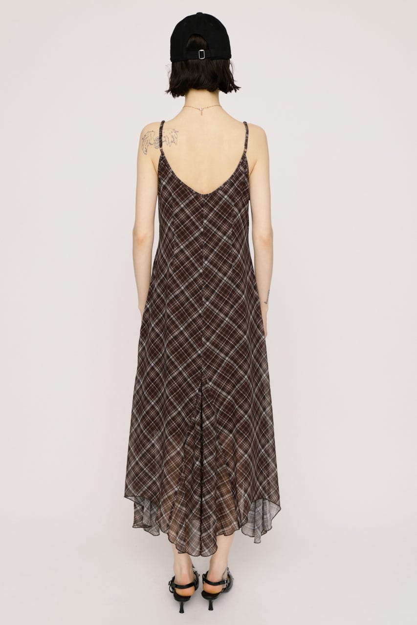 【SNSで話題！】【LIMITED ITEM】HANDKERCHIEF HEM CAMI ドレス M/BRN FREE