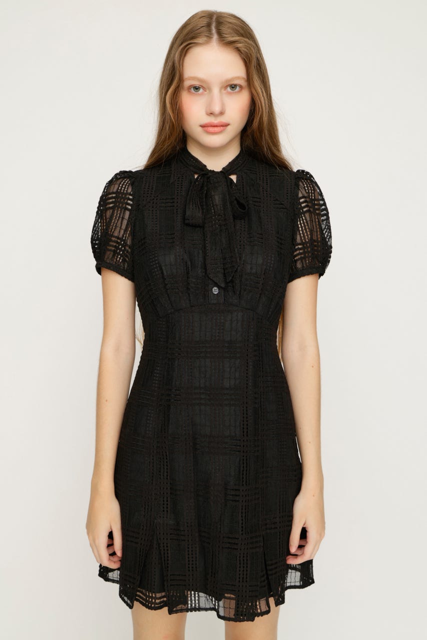 FRONT BOWTIE ショートワンピース BLK 2