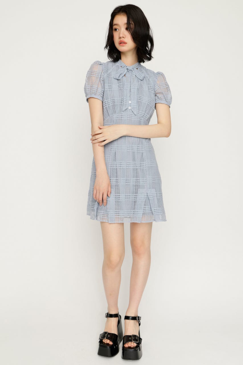 FRONT BOWTIE ショートワンピース L/BLU 1