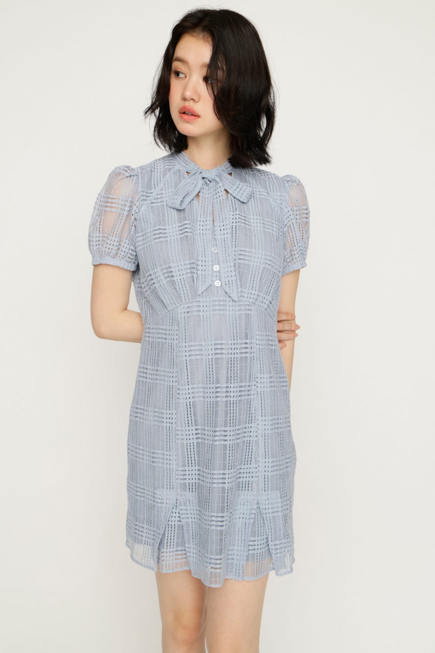 FRONT BOWTIE ショートワンピース L/BLU 1