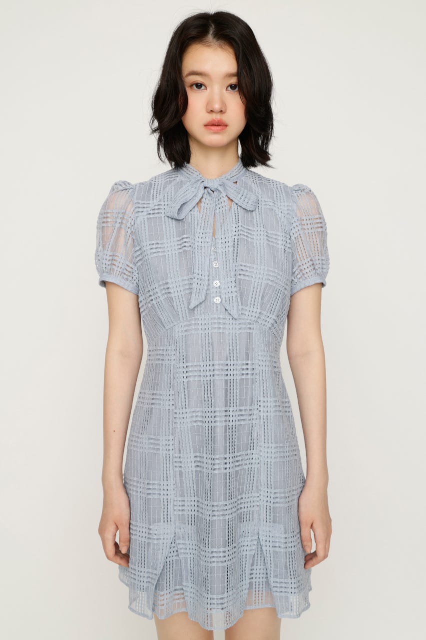 FRONT BOWTIE ショートワンピース L/BLU 1