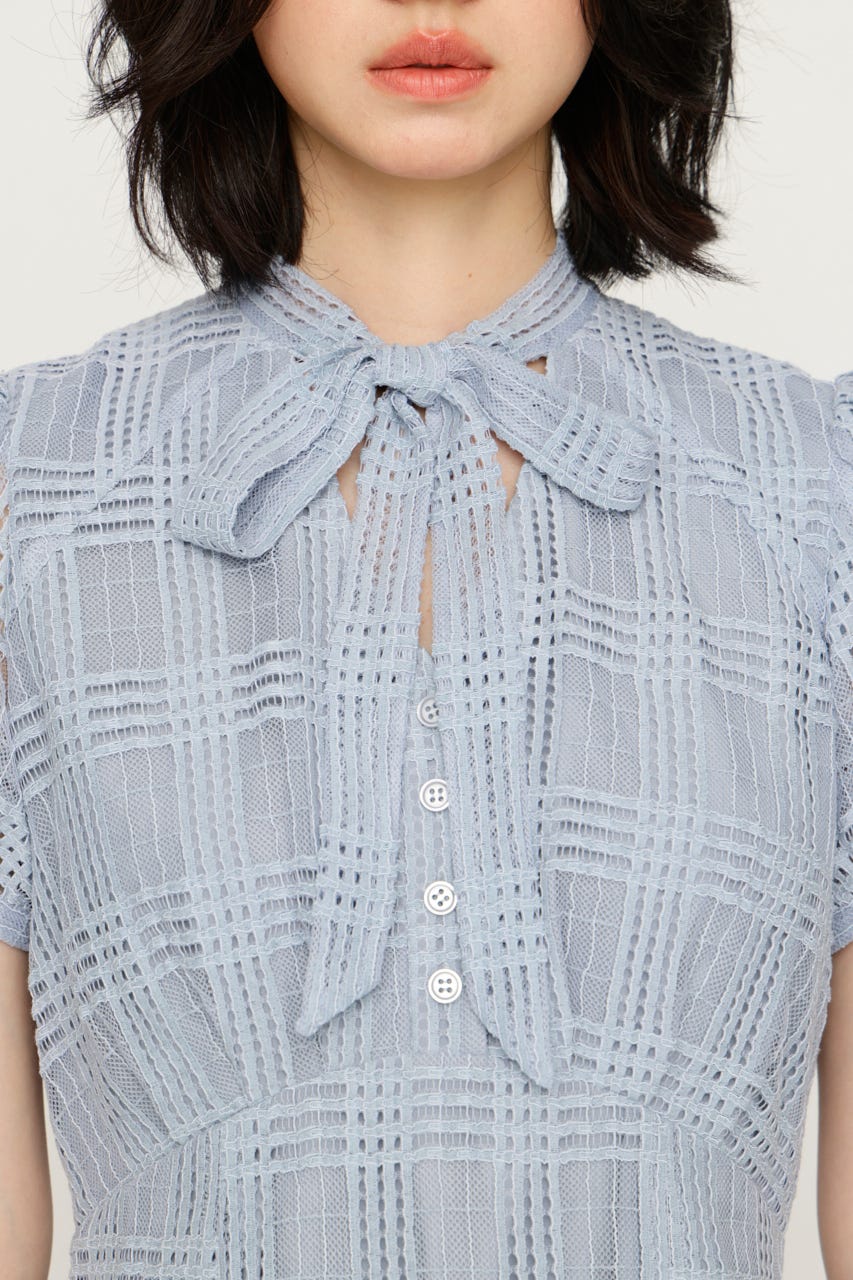 FRONT BOWTIE ショートワンピース L/BLU 1