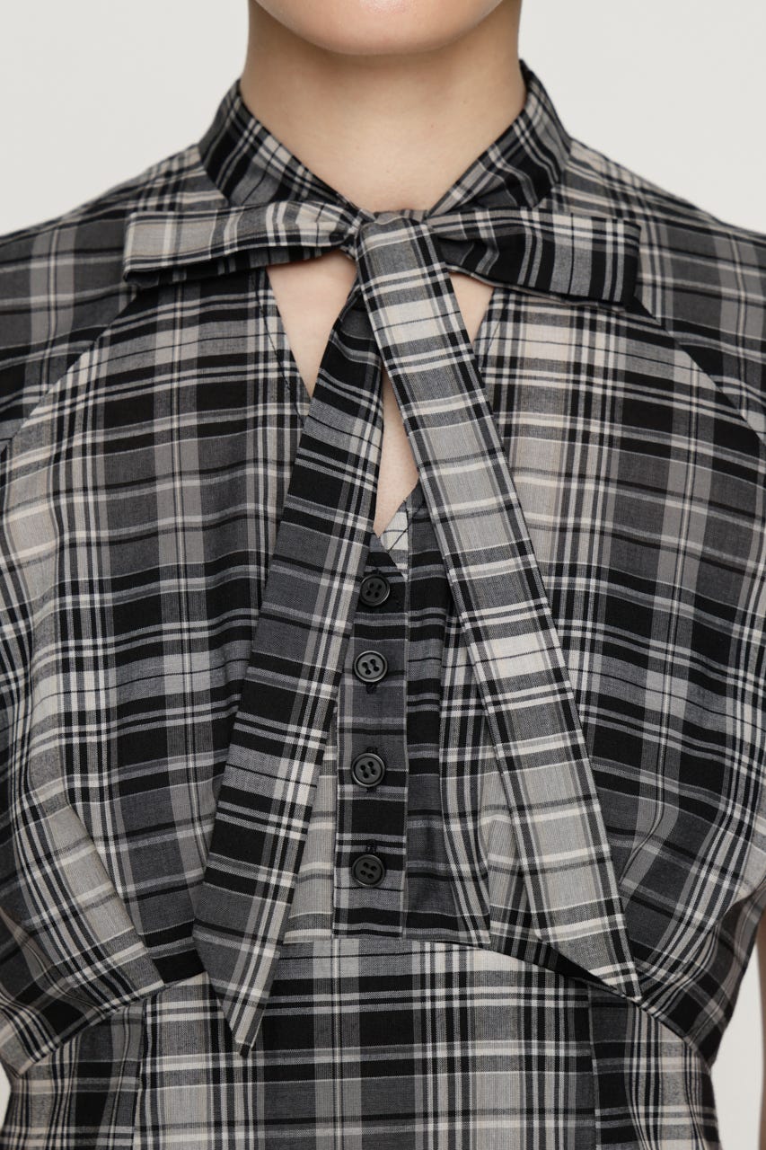 FRONT BOWTIE ショートワンピース M/BLK 1