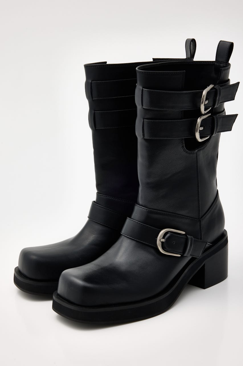 SIDE HOLE MIDDLE ブーツ BLK S