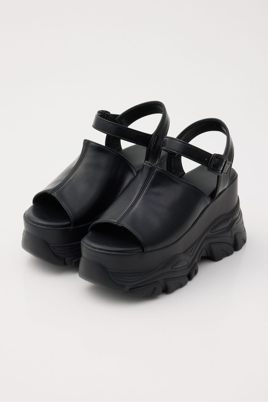 【1BUY5％OFF】CHUNKY SNEAKER SOLE サンダル BLK S