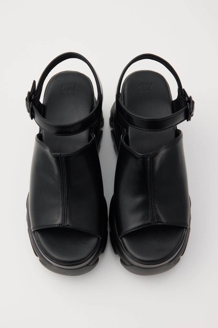 【1BUY5％OFF】CHUNKY SNEAKER SOLE サンダル BLK S