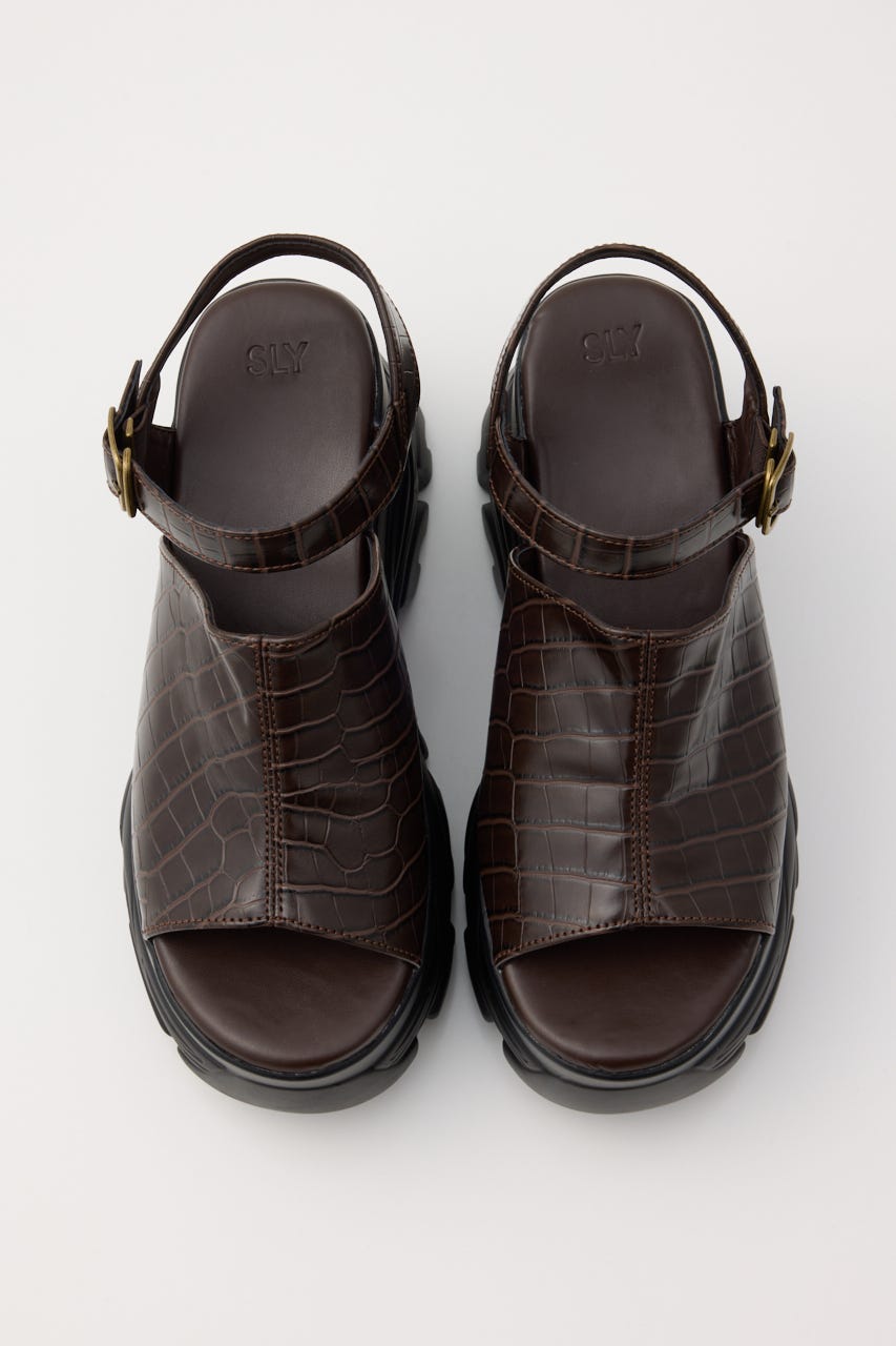 【1BUY5％OFF】CHUNKY SNEAKER SOLE サンダル M/BRN L