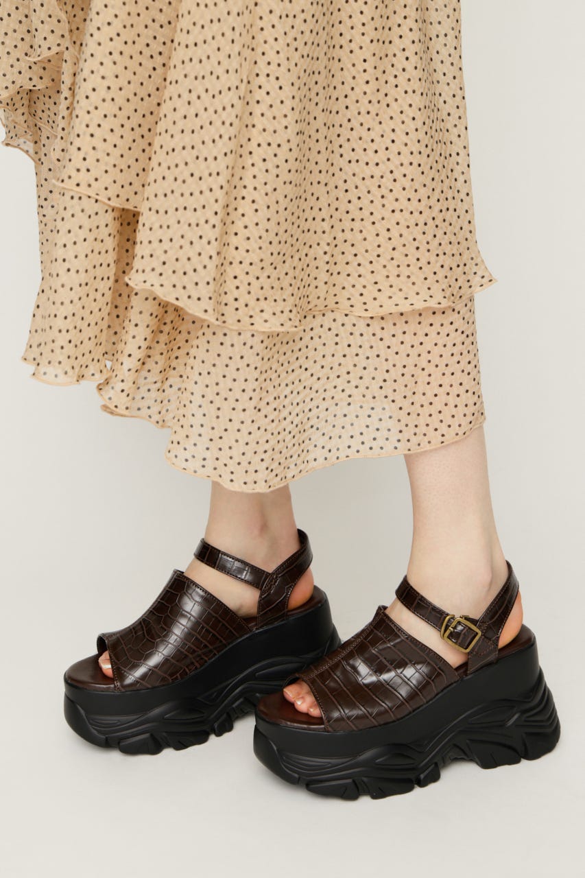 【1BUY5％OFF】CHUNKY SNEAKER SOLE サンダル M/BRN L