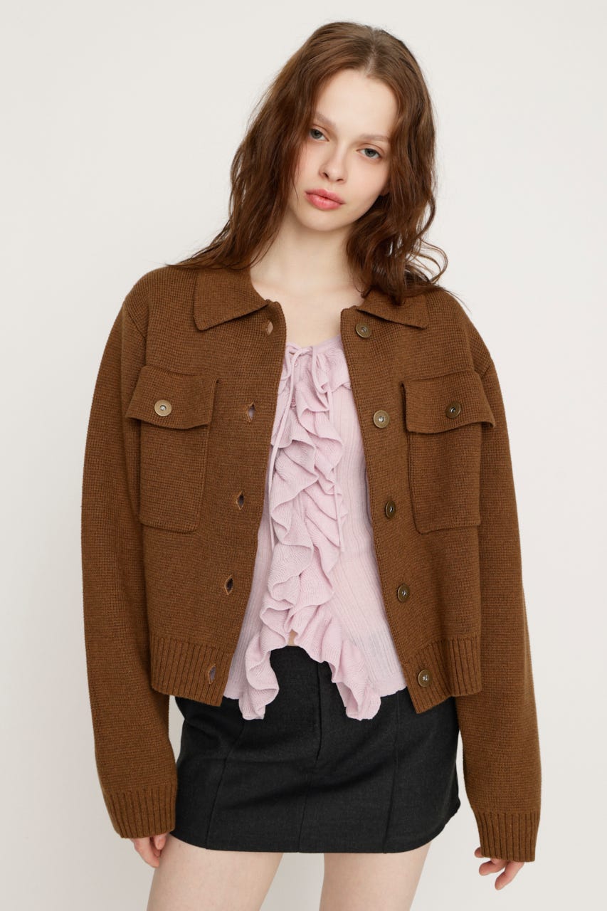 FRONT BUTTON KNIT カーディガン CAM FREE