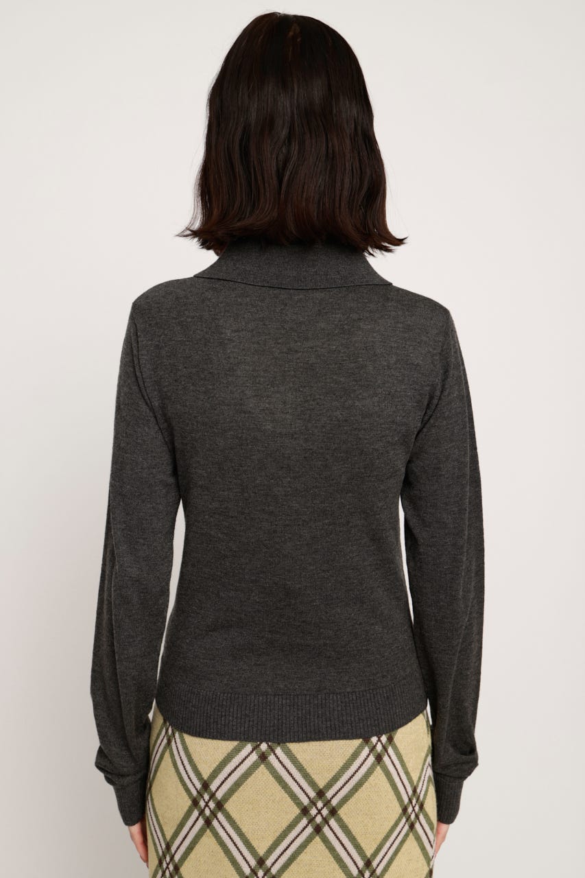 HG KNIT POLO トップス T.GRY FREE