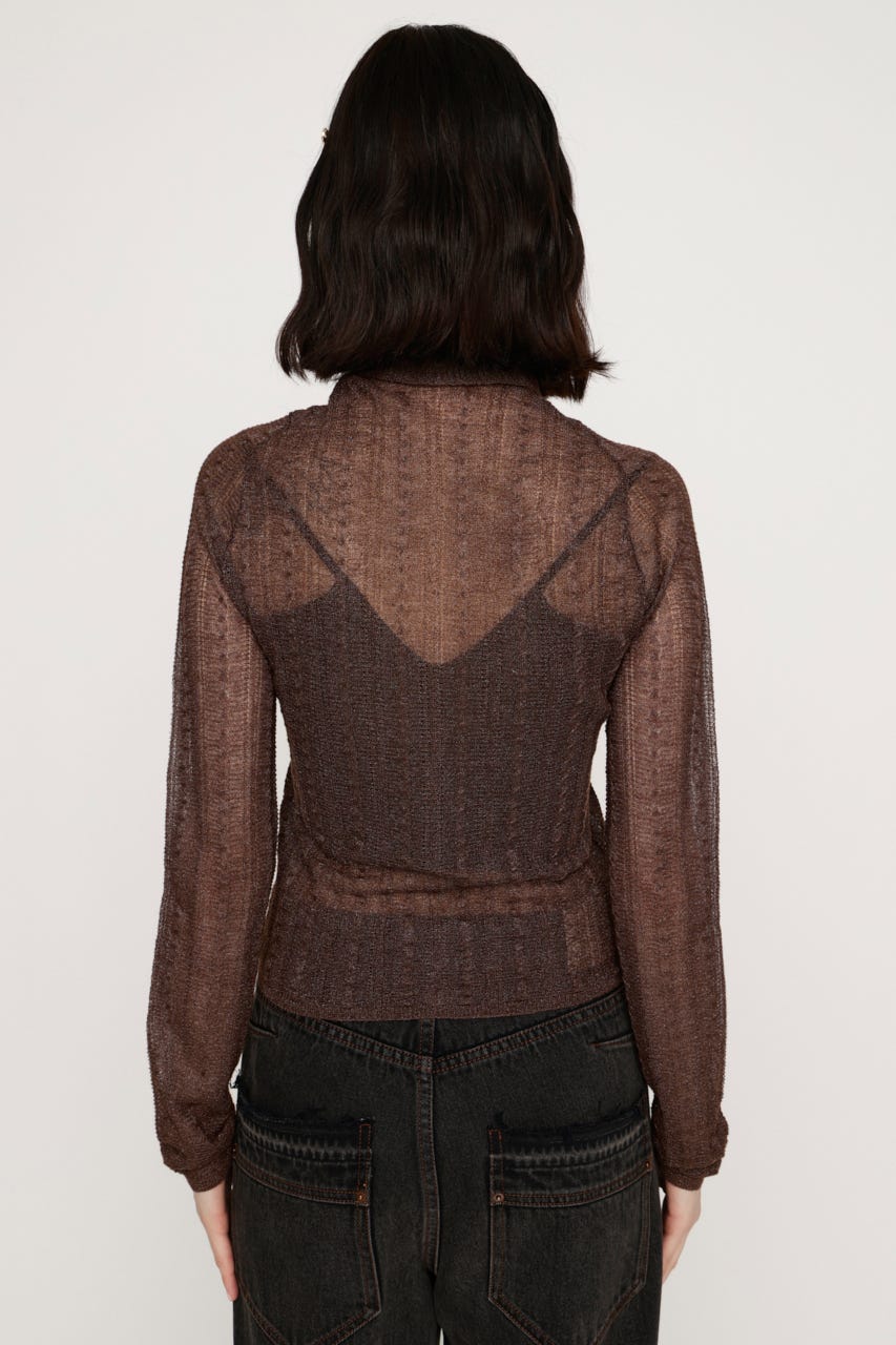 TIE RIBBON KNIT トップス BRN FREE