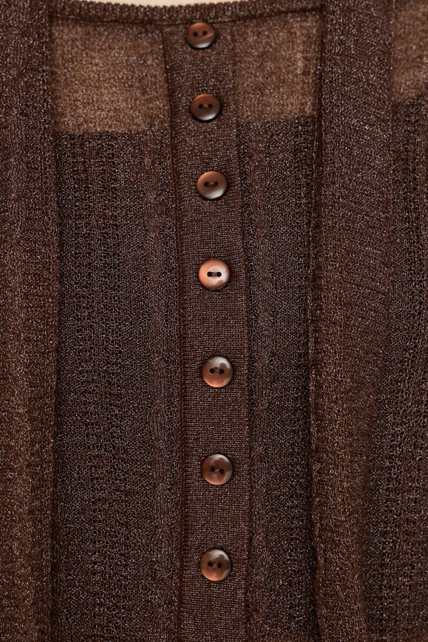 TIE RIBBON KNIT トップス BRN FREE