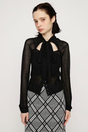 TIE RIBBON KNIT トップス