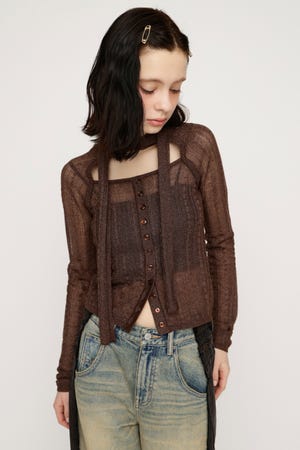 TIE RIBBON KNIT トップス