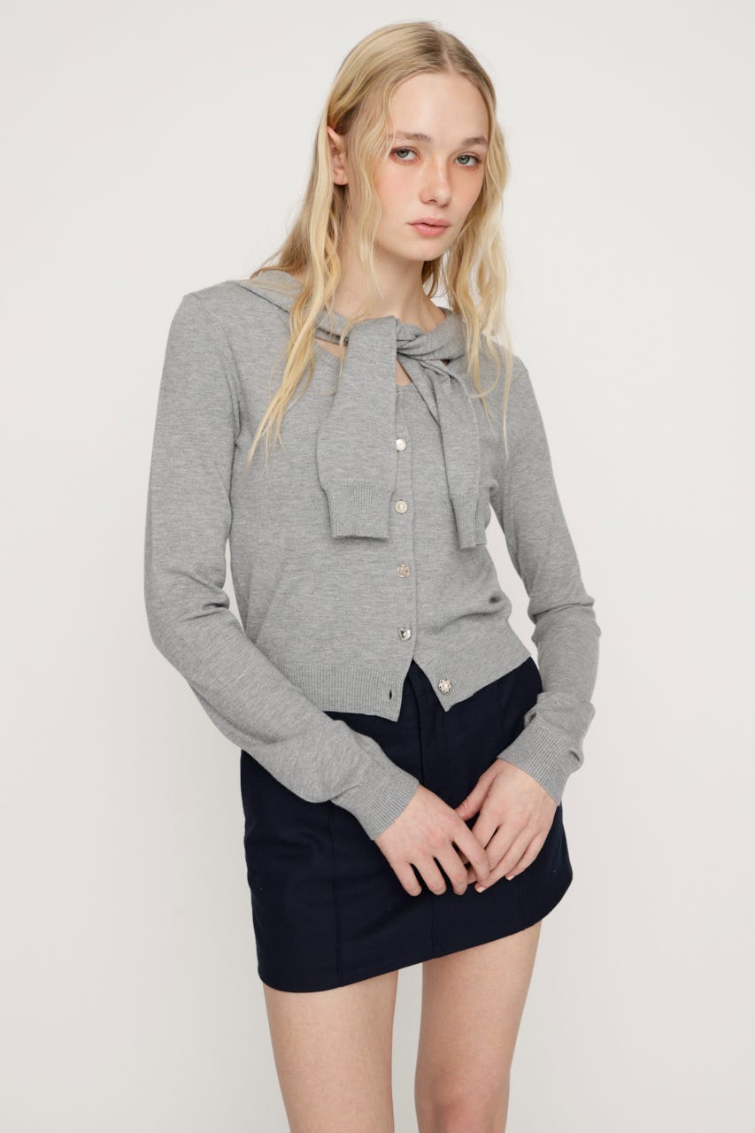 SAILOR TIE KNIT トップス T.GRY FREE