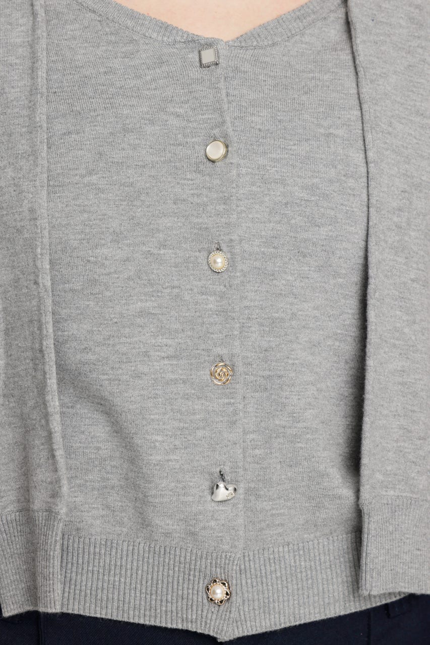 SAILOR TIE KNIT トップス T.GRY FREE