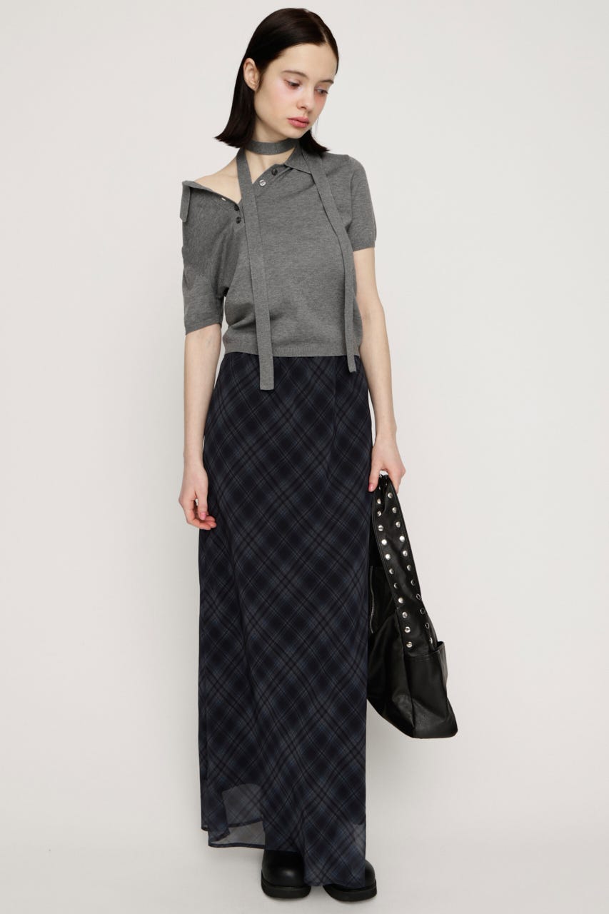 HG KNIT POLO トップス T.GRY FREE