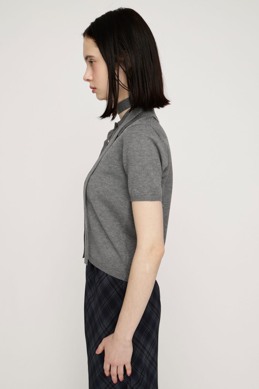 HG KNIT POLO トップス T.GRY FREE