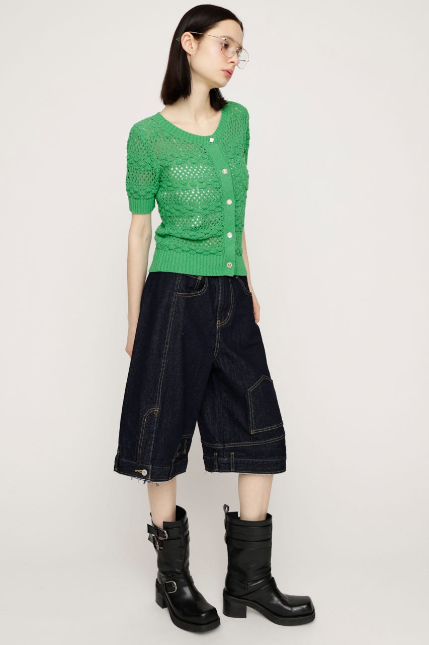 BUTTON DIARY BOUCLE ニット GRN FREE