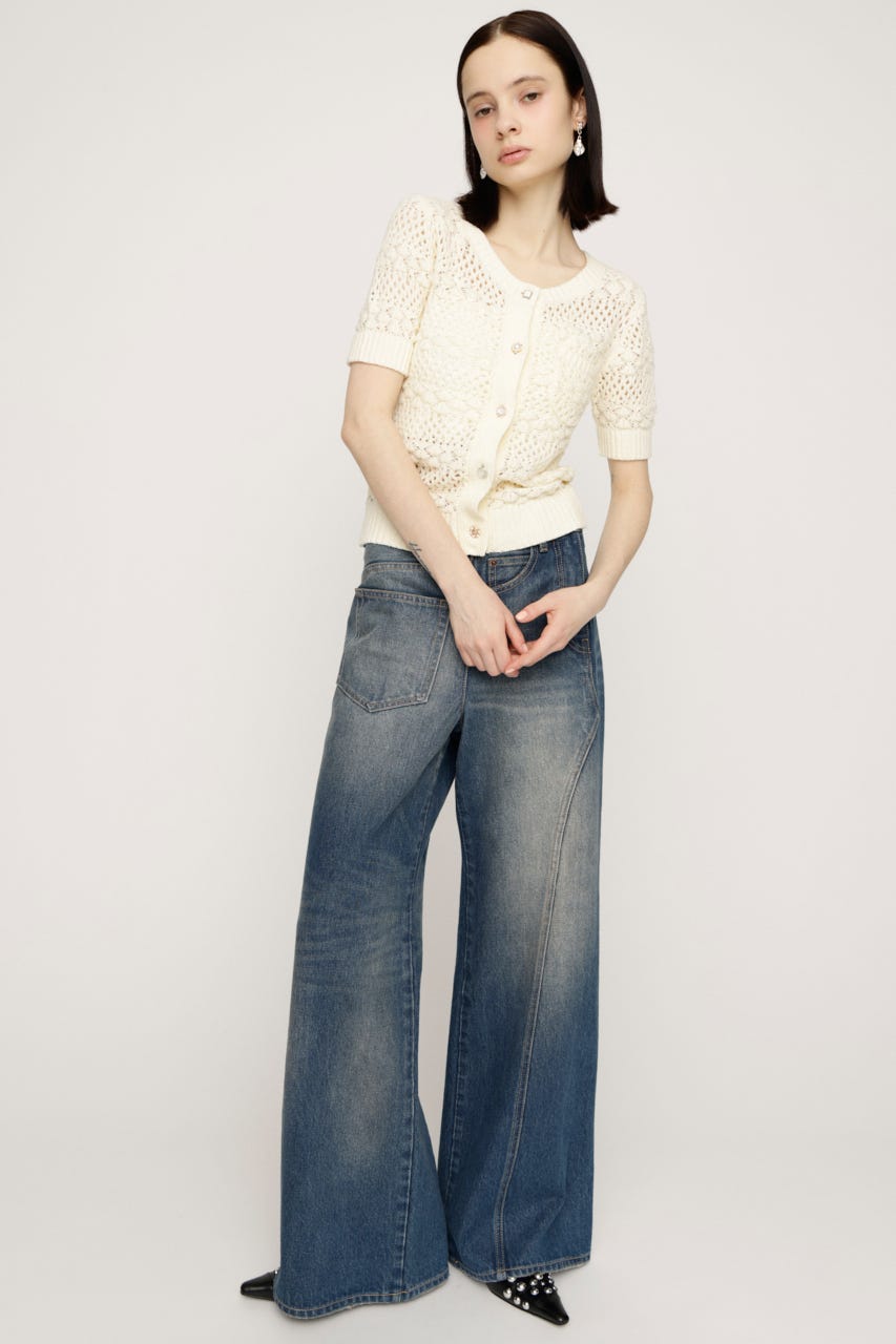 BUTTON DIARY BOUCLE ニット IVOY FREE