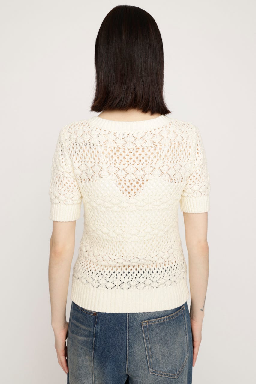 BUTTON DIARY BOUCLE ニット IVOY FREE