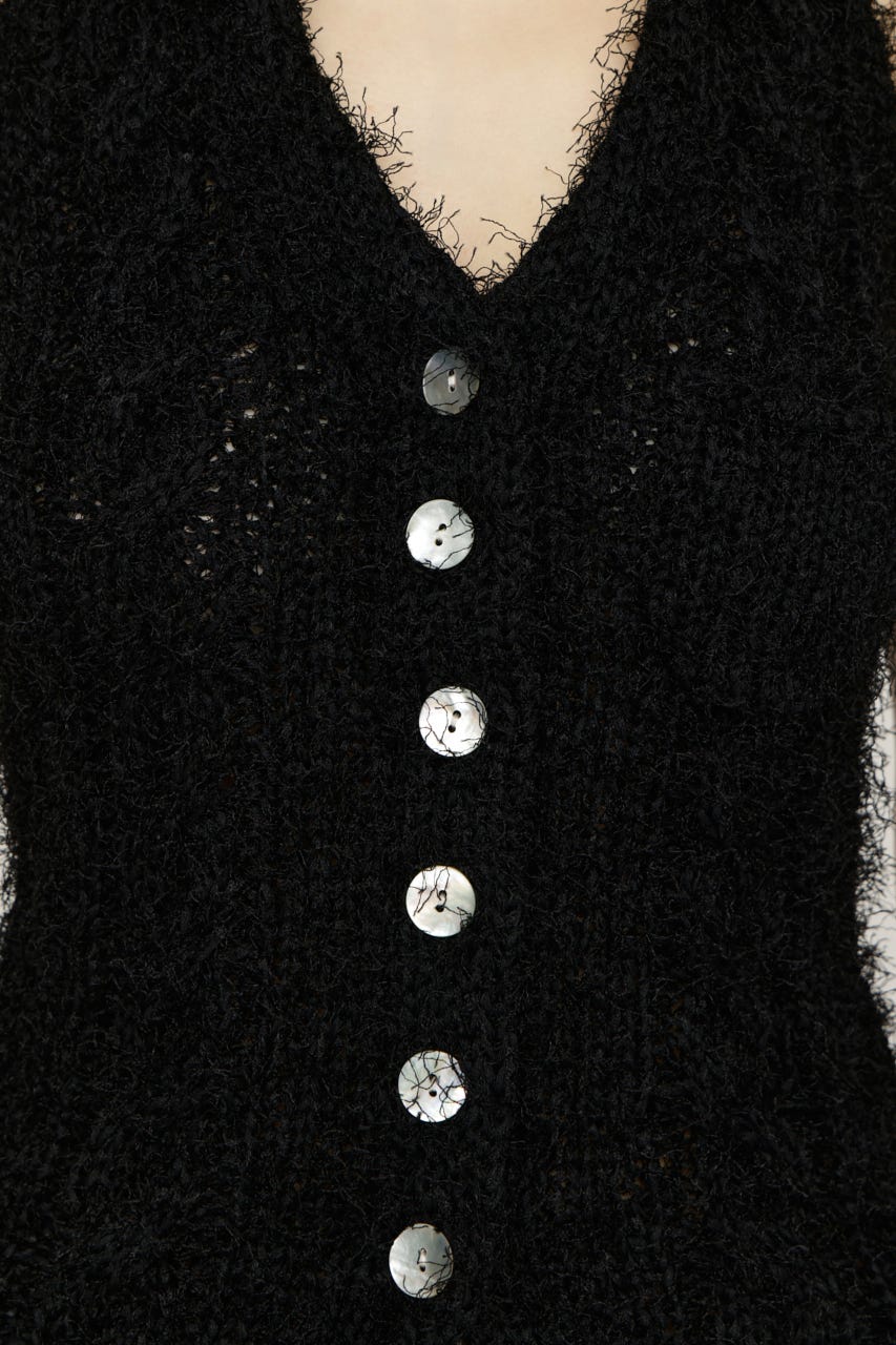 【1BUY5％OFF】HALTER NECK KNIT ベスト BLK FREE