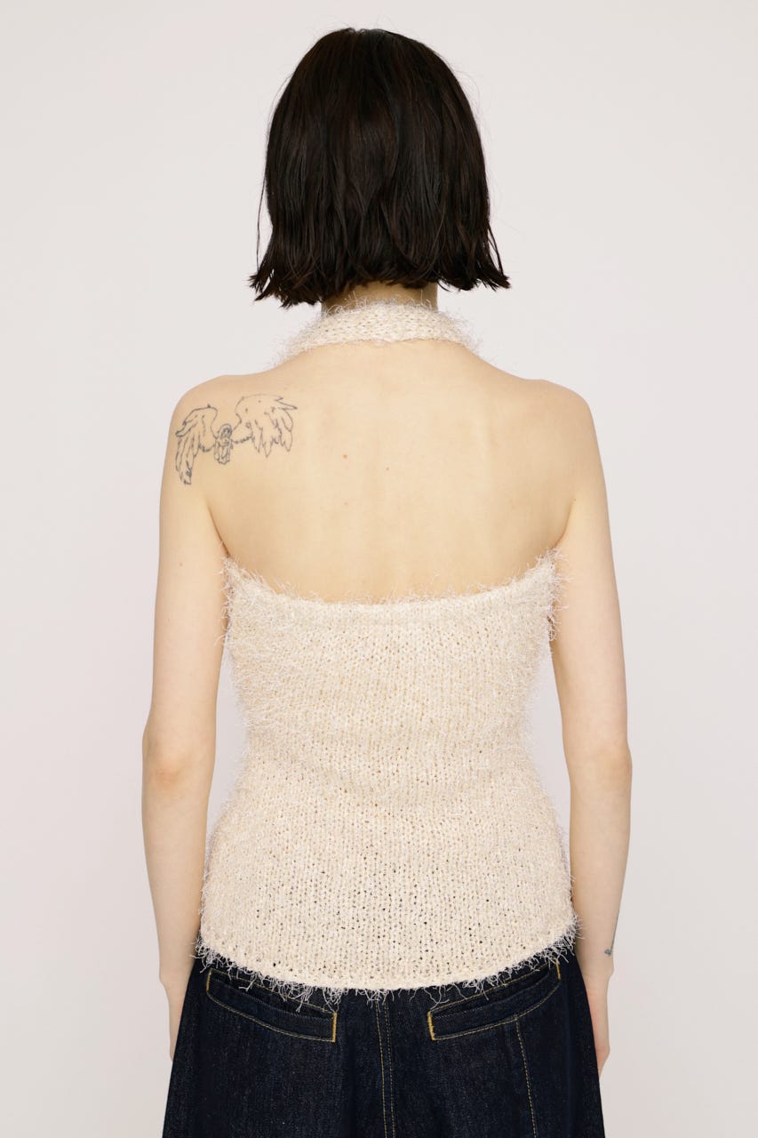 【1BUY5％OFF】HALTER NECK KNIT ベスト IVOY FREE
